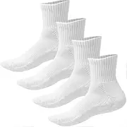 [Dress Cici] Half Crew Training Socks for Men, Polyester Quarter Cushioned Socks, Athletic Sports Socks (2 Set)