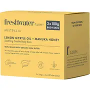 Freshwater Farm Australia Lemon Myrtle Manuka Honey Soap 3 pack