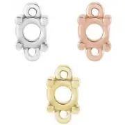 Gold-Platinum Unset Round Stone 4-Prong Dangle Setting Link Charm Connector Drop