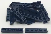 Lego 25 New Dark Blue Plates 1 x 5 Studs Pieces