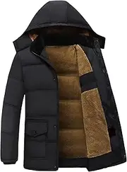 [Generic] Men's Thicken Bubble Coat Winter Parka Hooded Winter Coat Puffer Jacket Lightweight Windproof Warm Jacket(Big and Tall)