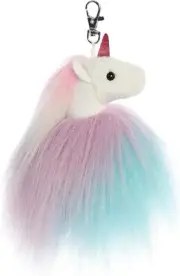 Aurora World 5" Tickle Unicorn Key Clip, Adorable Plush Keychain