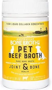 Pets Beef Bone Broth Concentrate - Perfect for Hydration, Increase of Protein, shinier Fur Coat. 350gram