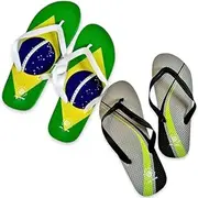 [NARAMAKI] Flip Flops for Men - 2 Pairs Flip Flops Sea Tropical Theme - Summer Shoes
