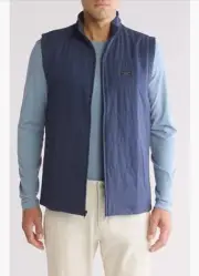 Travis Mathew Interlude Vest Mens Large Mood Indigo Insulated Puffer Was $189