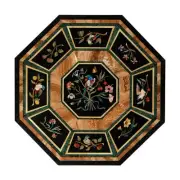 30" Black Marble Console Bar Table Multi Stone Floral Pattern Inlay Gift Item De