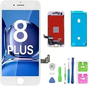 Compatible with iPhone 8 Plus Screen Replacement White,FFtopu LCD Display & Touch Screen Digitizer Frame Assembly Set with 3D Touch Free Repair Tool（5.5''