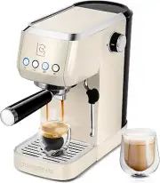 Espresso Machine 20 Bar, Stainless Steel Coffee Maker with Steam Milk Frother, E