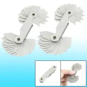 2 Pcs R1-6.5mm Measure Tool 32 Leaves Radius Gauge with Plastic Box