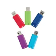 Verbatim PinStripe 32GB USB 3.0 Type-A Flash Drive Assorted Colors 5/Pack