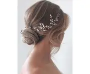 Bride Wedding Crystal Hair Vine Silver Rhinestone Hair Piece Bridal Hair Accessories for Women and Girls HV113 (Silver)