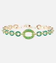 [Nadine Aysoy] Nadine Aysoy Catena 18kt gold bracelet with emeralds One Size green