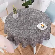 Stain-Resistant Round Tablecloth 190cm, Plain Color Round Tablecloth in Cotton and Linen, Round Tablecloth, Washable Tablecloth for Buffet Table, Parties, Holidays, Dinner