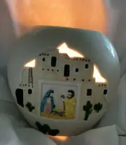 CERAMIC SOUTHWEST NATIVITY CHRISTMAS LIGHT * Mary, Joseph, Jesus in Manger * NEW