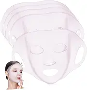 AUTSUPPL 5pcs Reusable Silicone Face Mask Covers Soft Skin-friendly Mask Holders with Ear Hooks for Moisturizing Beauty Treatments for Home and Salon Use