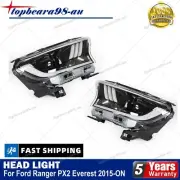 Pair LED Projector Front Head Light Halo DRL For Ford Ranger PX2 Everest 2015-ON