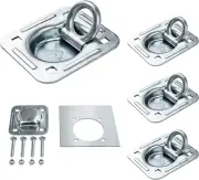 4 Pack Recessed D-Ring Tie down Anchors (6,000 Lb. Capacity), Heavy Duty Kit