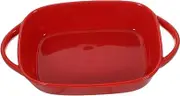Alipis Ceramic Baking Dish Double Handles Oven Safe for Cheese Cake Bread Heat Resistant Easy to Clean for Kitchen Parties