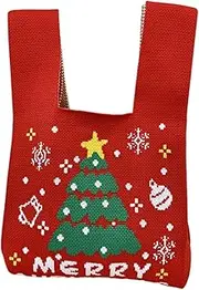 [yuksok] Wrist Knotted Bag Pattern Cute Christmas Wristlet Tote Bag for Women Wife