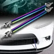 2 X UNIVERSAL ADJUSTABLE 200MM BUMPER LIP SPLITTER STRUT ROD TIE BAR -NEO CHROME (for: Honda Civic)