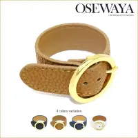 在飛比找博客來優惠-【日本Osewayaお世話や】日本製-手錶造型金屬皮革手環 