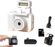 2025 New 64g Retroscope Mini Camera, Gen.2 Mini Retro Keychain Cameras, Tiny Nostalgic Cameras, 1080p HD Screen, Built-in Filter, 90° Flip Flash (White,16G)