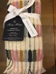 X2 Brooks Brothers Premium Mosaic Turkish Fingertip Towels Fringes BEST BUY!!