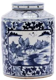 Tea Jar Service Items Vase DYNASTY Floral Landscape Medallion Colors May Vary
