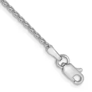 Avariah Solid 14K White Gold 1.5mm Parisian Wheat with Lobster Lock Anklet