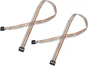 uxcell 2 Pcs IDC Rainbow Wire Flat Ribbon Cable FC-Female to 12P 11.8 Inch Length 2.54mm Pitch Breadboard Jumper Wires for Electronic Projects