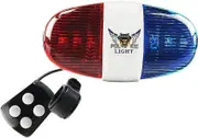 Police Sound Light Electronic Horn Bike with LED Light for Kids - Christmas Birthday Gift, New Year Present (Batteries Not Included) Red- White- Blue