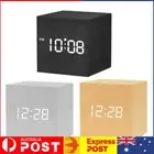 Wooden Digital Alarm Clock Voice Control Bedroom Table Clock for Home Decoration
