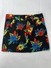 Brand New Pumpkin Patch Girls Black Floral Skirt Size 10 Retro Mod A Line Mini
