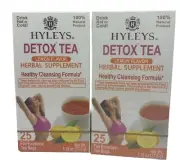 2 Pack Of Hyleys Detox Tea LEMON FLAVOR Herbal Supplement 25 Tea Bags Each 05/25