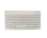 Universal 10 Inch Slim Portable Wireless Bluetooth 3.0 Keyboard with Built in Rechargeable Battery-White