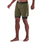 Skins Series-3 Men's Superpose Half Tights Black Olive Running Activewear
