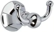 Ginger 611 Chrome Empire Double Hook Brass Robe Hook