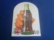Coca-Cola '95 Top-Rounded Die-Cut Coke: Coke bottle in hand $10 Phone Card