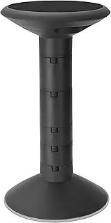 [Storex] Active Tilt Stool – Ergonomic Seating for Flexible Office Space and Standing Desks, Adjustable 12-24 Inch Height, Black (00320U01C)