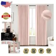 Thermal Insulated Linen Blackout Curtains, 2 Panels 96'' for Cozy Bedrooms
