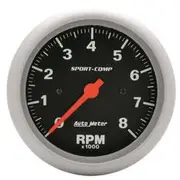 Autometer Sport-Comp Tachometer In Dash - 8,000 RPM, 3 3/8 Inch, AU3991