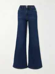 [FRAME] FRAME - Le Palazzo High-rise Wide-leg Jeans - Dark denim - 23 23 Blue