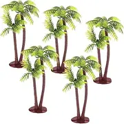 VANZACK 5pcs Miniature Palm Tree, Plastic Model Palm Trees, Mini Coconut Tree, Miniature Model Palm Tree, Plastic Coconut Palm Tree, Miniature Artificial Trees Landscape Decor