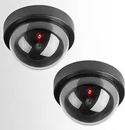 SENTRY 2x Imitation Dummy Dome CCTV Cameras Fake Realistic Outdoor or Indoor Security CCTV Camera Simulation With Flashing Red LED Light - Home Office Business Protection