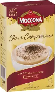Moccona Skim Cappuccino 50 Individual Sachets (5 X 10 Pack)