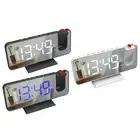 180° Projection Alarm Clock 3 Levels Brightness Electronic Clock USB Dimmer