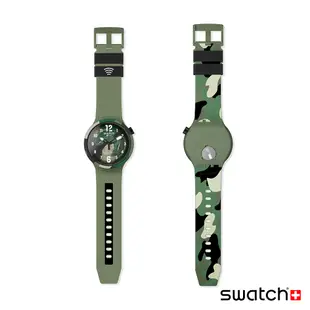 【SWATCH】BIG BOLD 手錶 生物陶瓷 迷彩綠 (47mm) 男錶 女錶 瑞士錶 SB05G108-5300