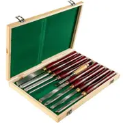 Woodworking Lathe Chisel Set 8 Piece Set Lathe Chisel HSS Steel Blades Wood Turning Tools Wooden Case for Storage for Wood Carving Root Carving Furniture Carving Lathes