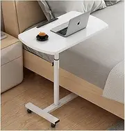 Hospital Table Overbed Standing Table Laptop Stand for Bed Height Adjustable Table Over Bed Desk Bed Laptop Table,White
