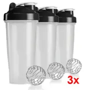 3X AU GYM Protein Supplement Drink Ball Blender Mixer Shaker Shake Bottle 700ml
